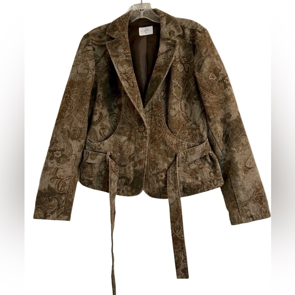 Morrissey Brown Paisley Belted Blazer Women’s Size 12 PR2672